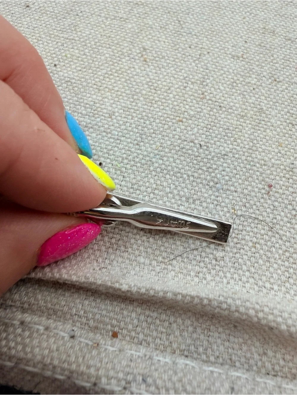 Silver Men’s Tie Clip - Sleek Textured Finish